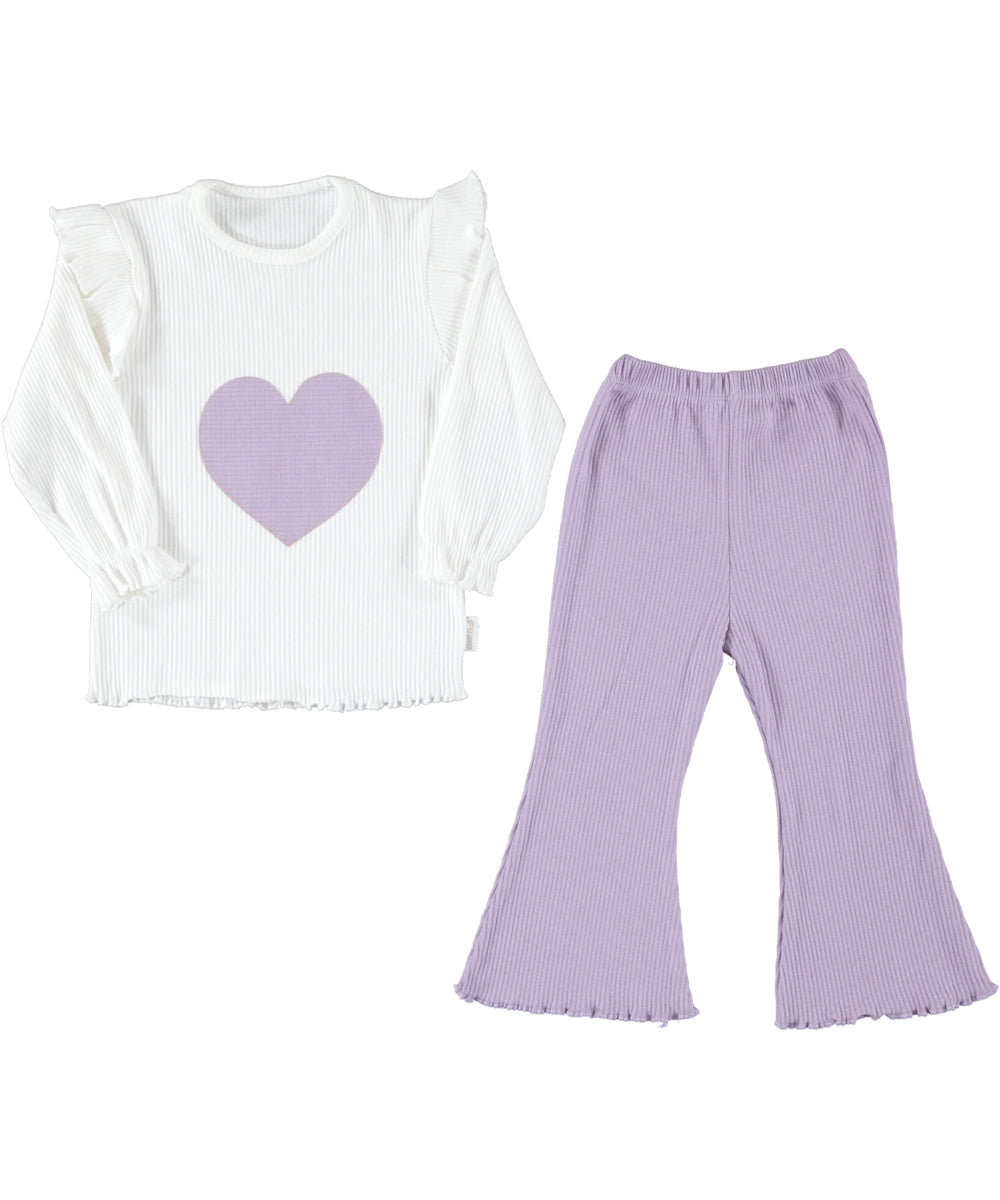 Setje hart shirtje paars